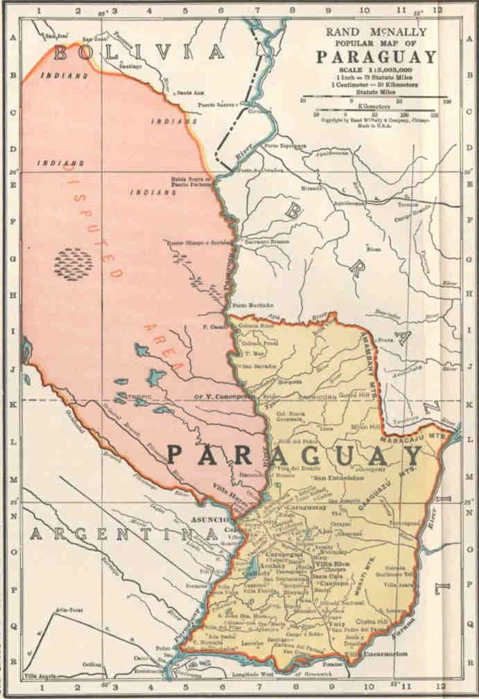 Розовым цветом выделена конфликтная территория, на которую претендавала Боливия Розовым цветом выделена конфликтная территория, на которую претендавала Боливия