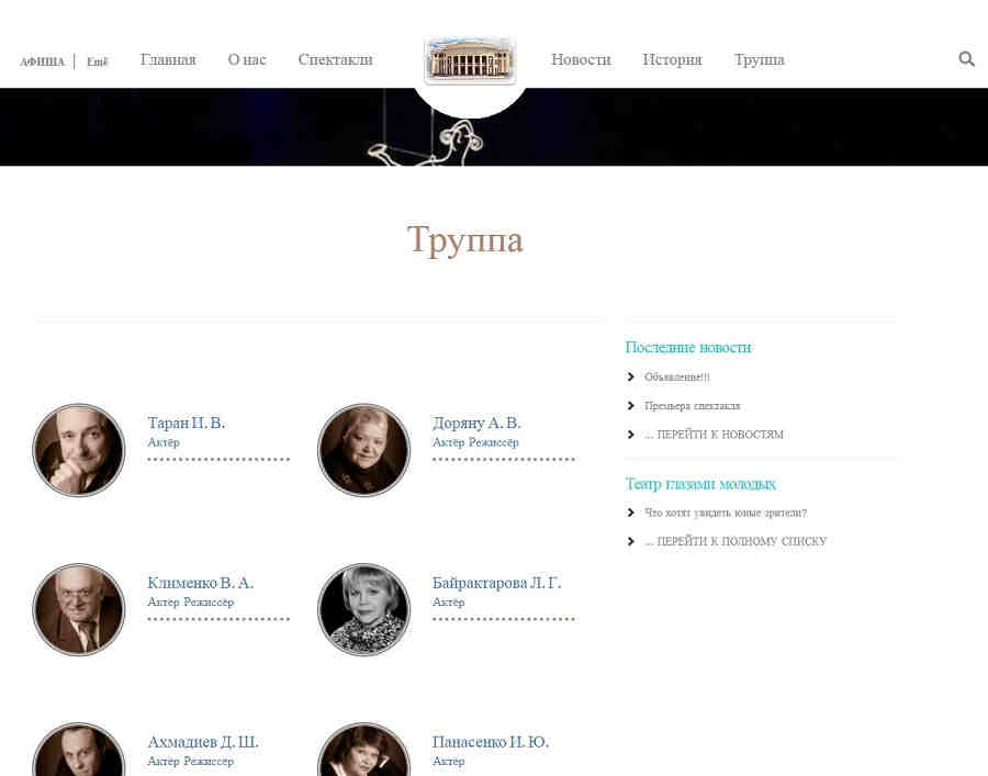 Список артистов театра
