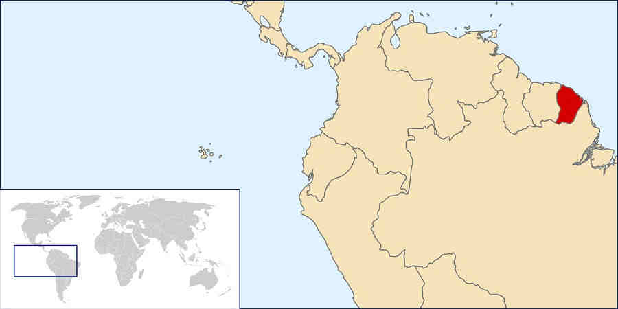 Французская Гвиана на карте