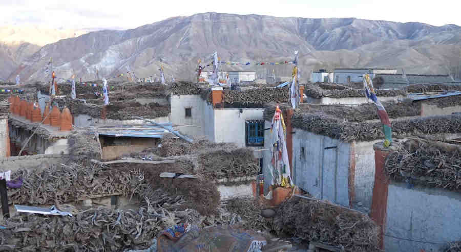 Дрова на крышах - древняя традиция позёрства, ведь древесины в горах не найти