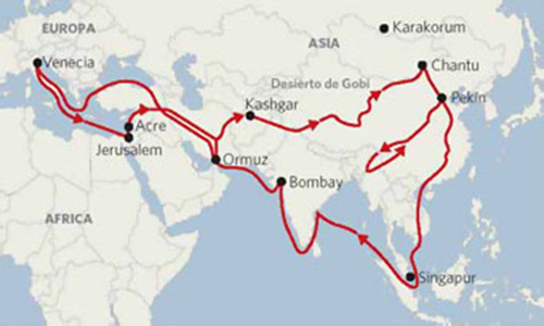Карта путешествий Марко Поло Карта путешествий Марко Поло