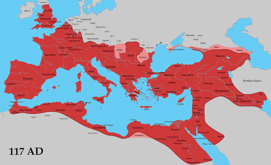 Карта Римской империя в период своего расцвета Карта Римской империя в период своего расцвета