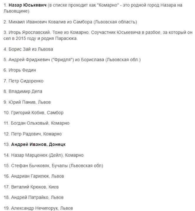 Список причастных