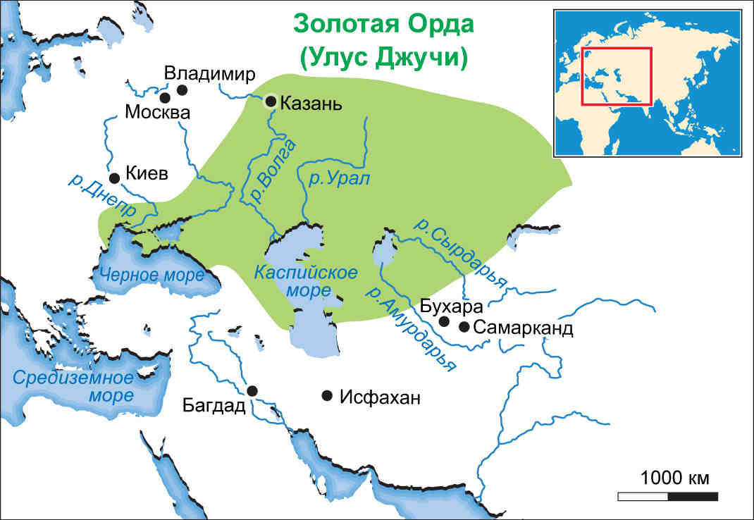 Улусы золотой орды карта