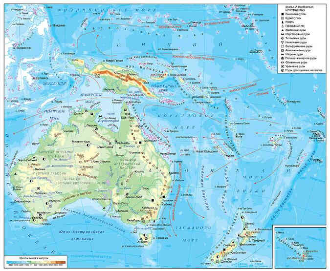 Карта океании со странами