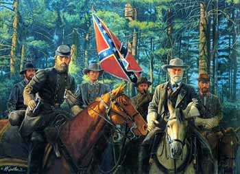 Роберт Ли вместе со своим соратником Каменной Стеной Джексоном