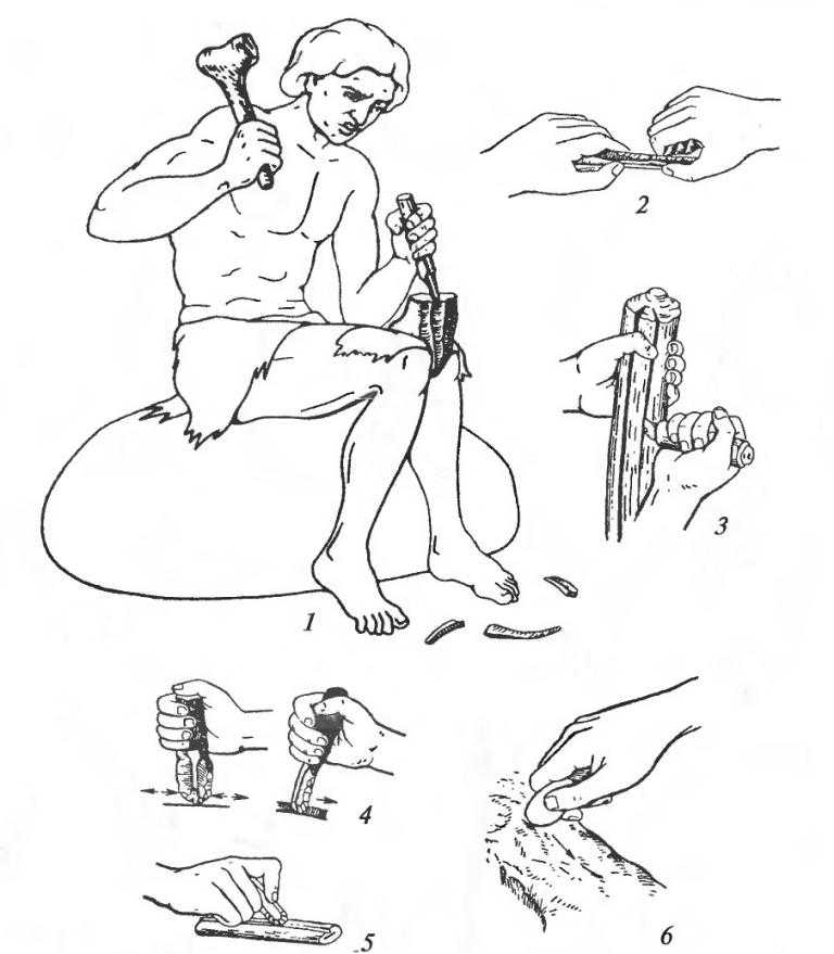 Изготовление и использование верхнепалеолитических кремневых орудий