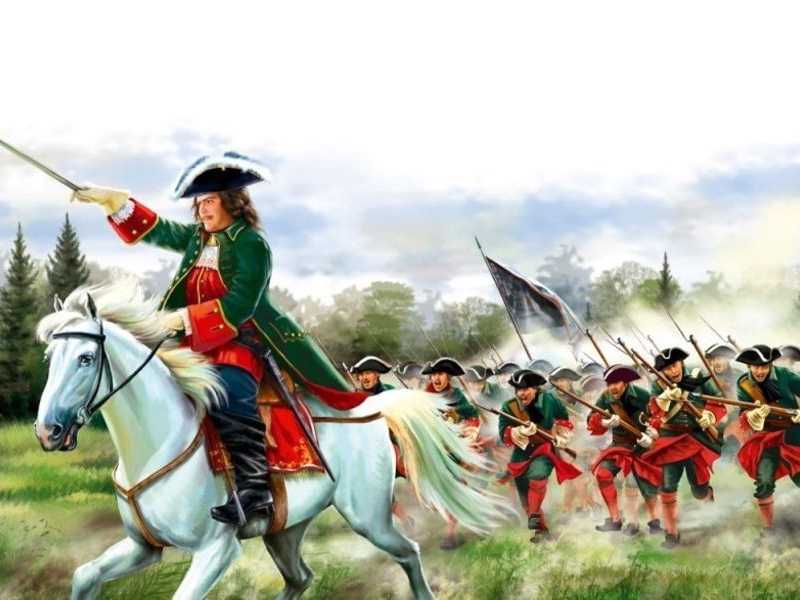 Пётр I ведёт в бой вторую линию. Иллюстрация к подвигу, которого не было Пётр I ведёт в бой вторую линию. Иллюстрация к подвигу, которого не было