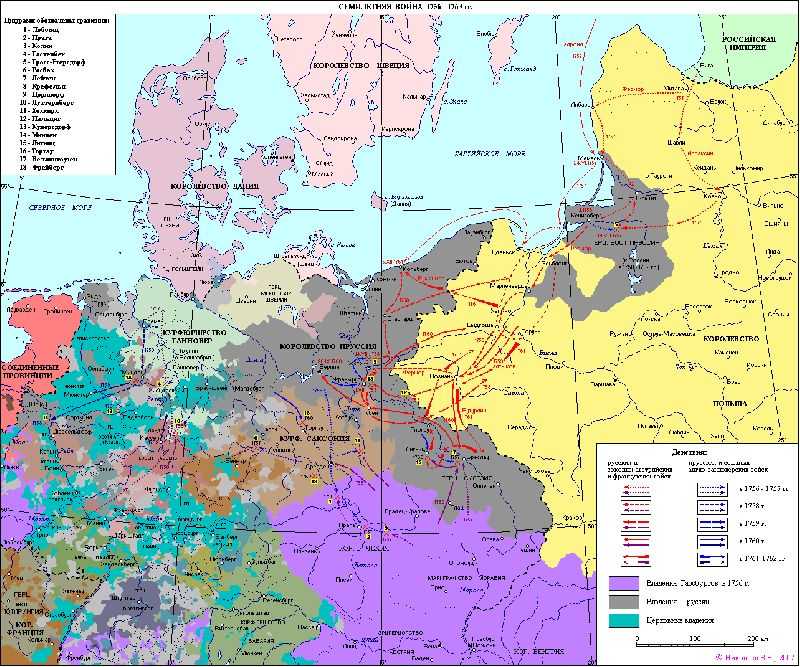 Какие страны принимали участие в семилетней войне контурная карта